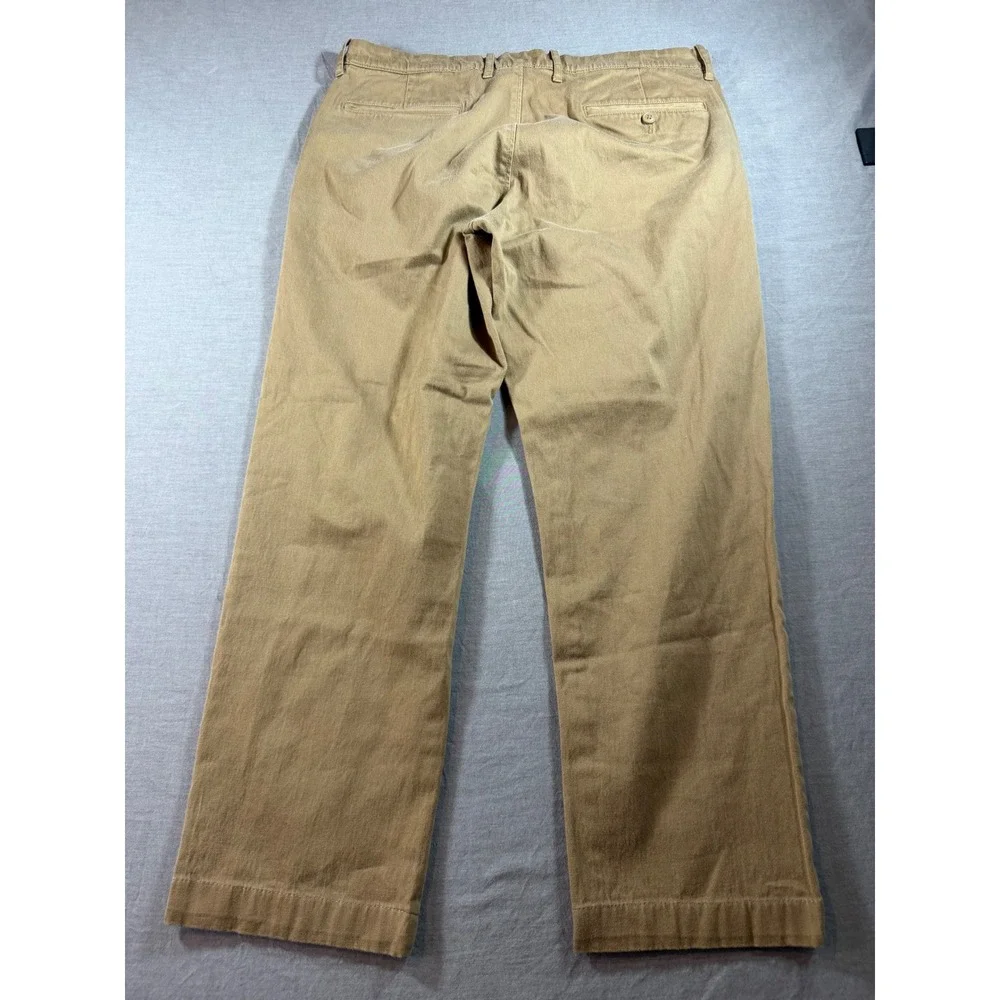 J.Crew 770 Straight Chino Pants Mens 34x27 Khaki Tan Excellent Stretch Cotton